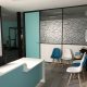 Cloison modulaire vitrée avec vitrophanie